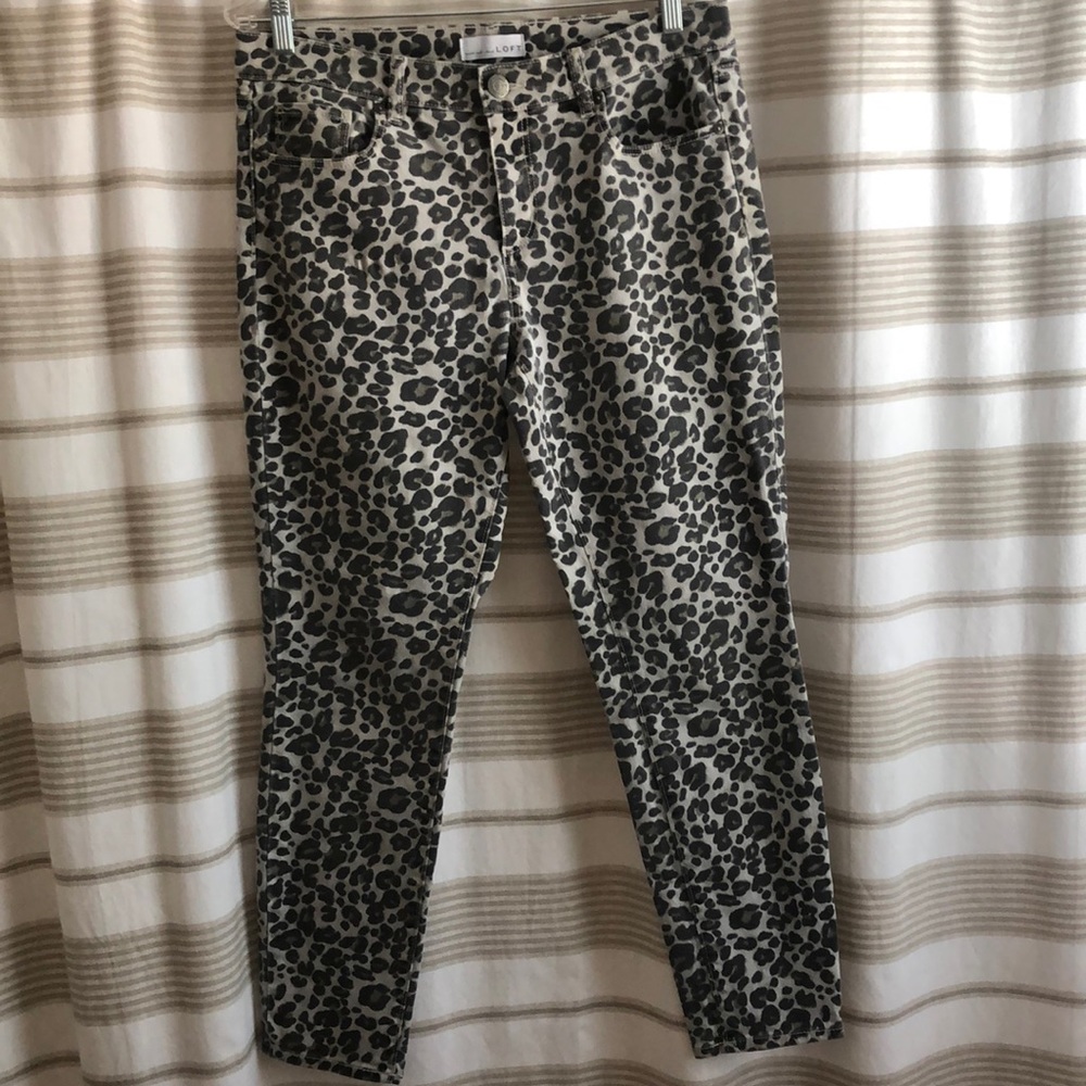 LOFT Modern Skinny Leopard Print Jeans - Sz. 6